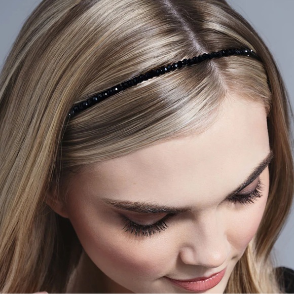 NWT The Hair Edit Headband in Midnight Star Chaplet (small black crystal beads) - Picture 3 of 6